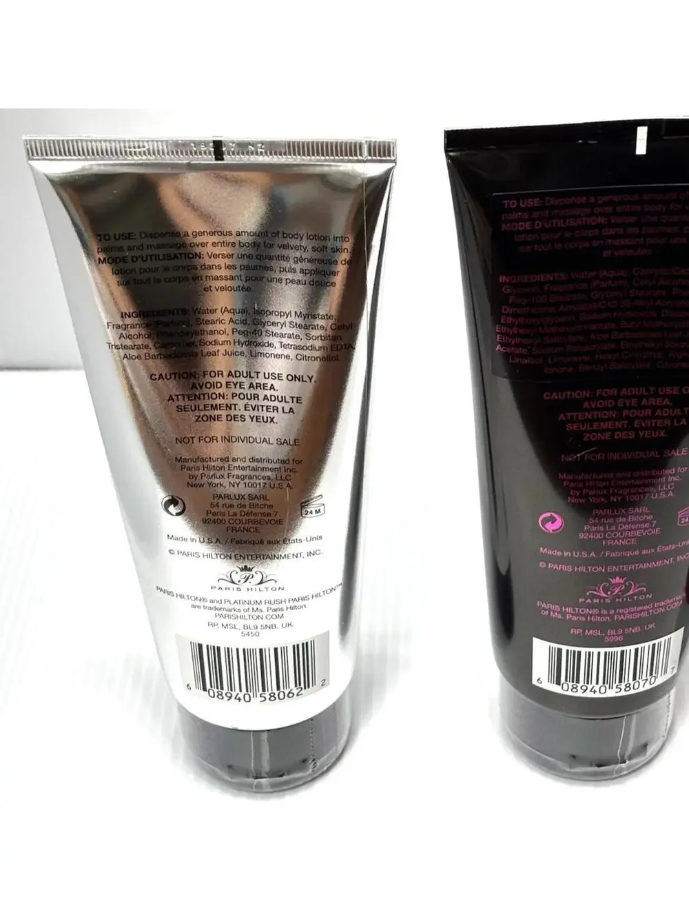 Paris Hilton Body Lotion Lot 3pc Platinum Rush ,Can Can Original 200ml